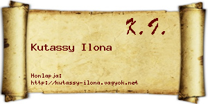 Kutassy Ilona névjegykártya